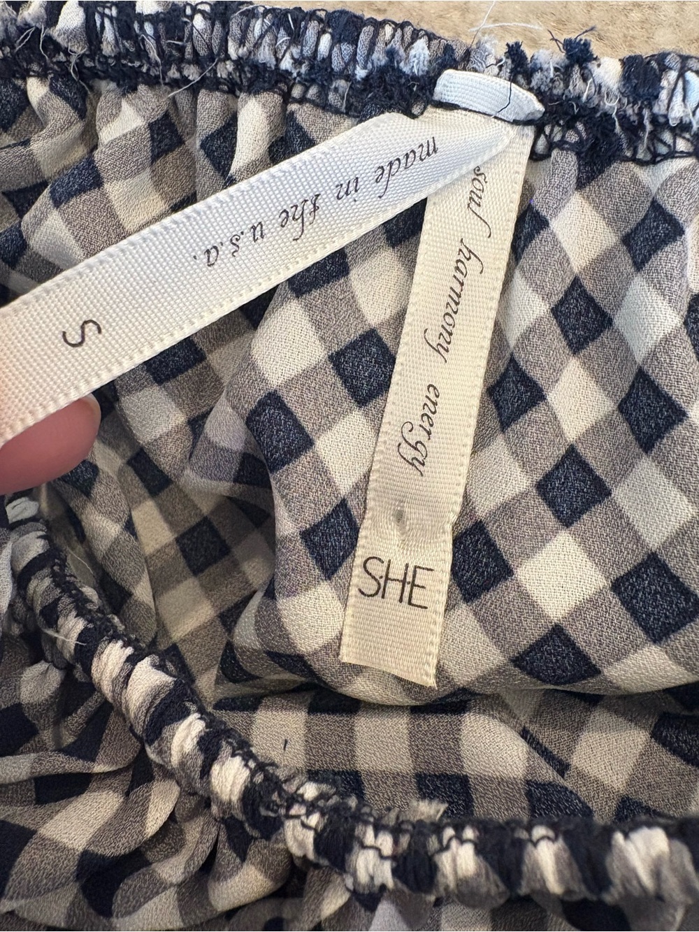 SHE Gingham Cottagecore Off-Shoulder Maxi Dress Size Small NWT - Picture 6 of 8
